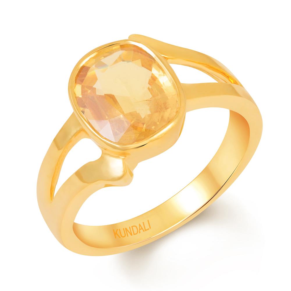 Elegant Yellow sapphire (Pukhraj) gold ring 1