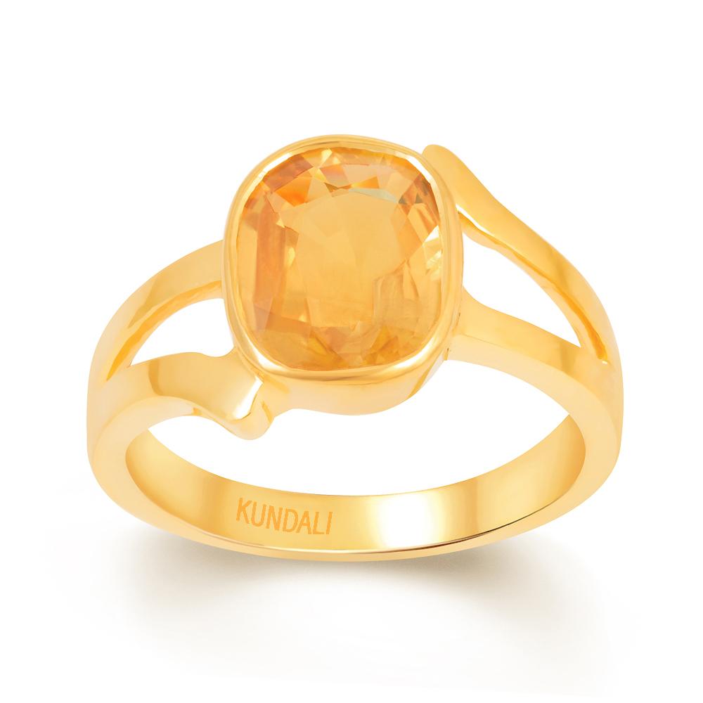 Elegant Yellow sapphire (Pukhraj) gold ring 2