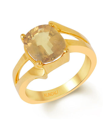 Elegant Yellow sapphire (Pukhraj) gold ring 2