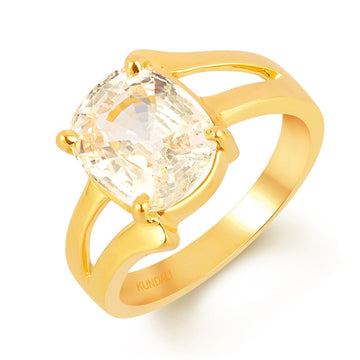 Elegant Yellow sapphire (Pukhraj) gold ring 1