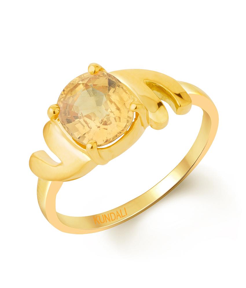 Promise Yellow sapphire (Pukhraj) gold ring 1