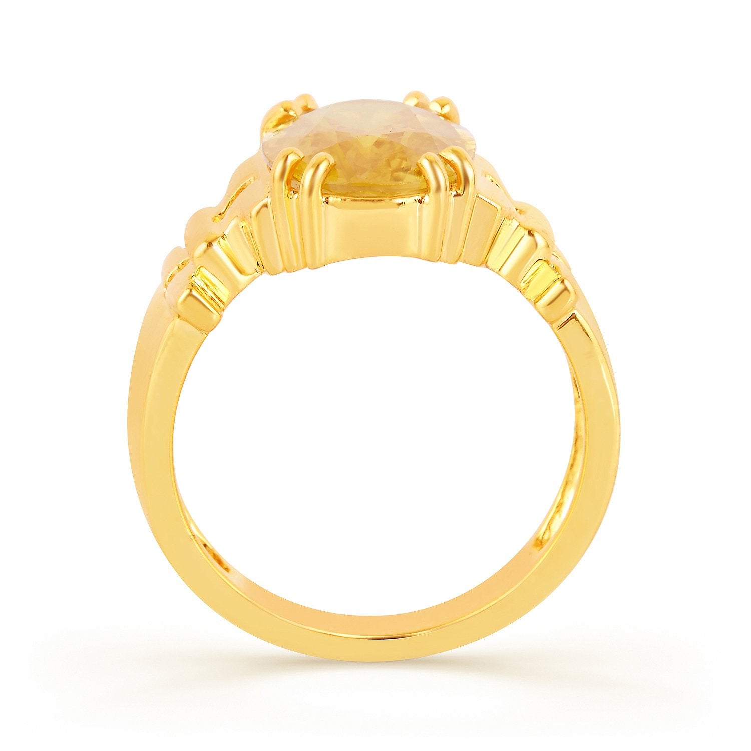 Aztec Yellow sapphire (Pukhraj) gold ring 3