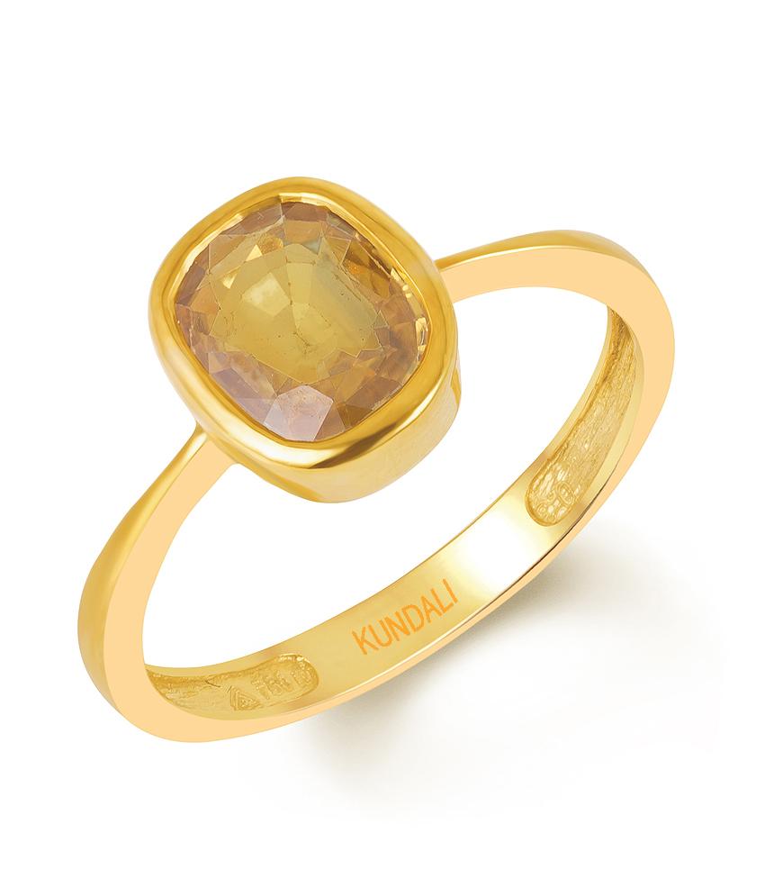 Elysa Yellow sapphire (Pukhraj) gold ring 1