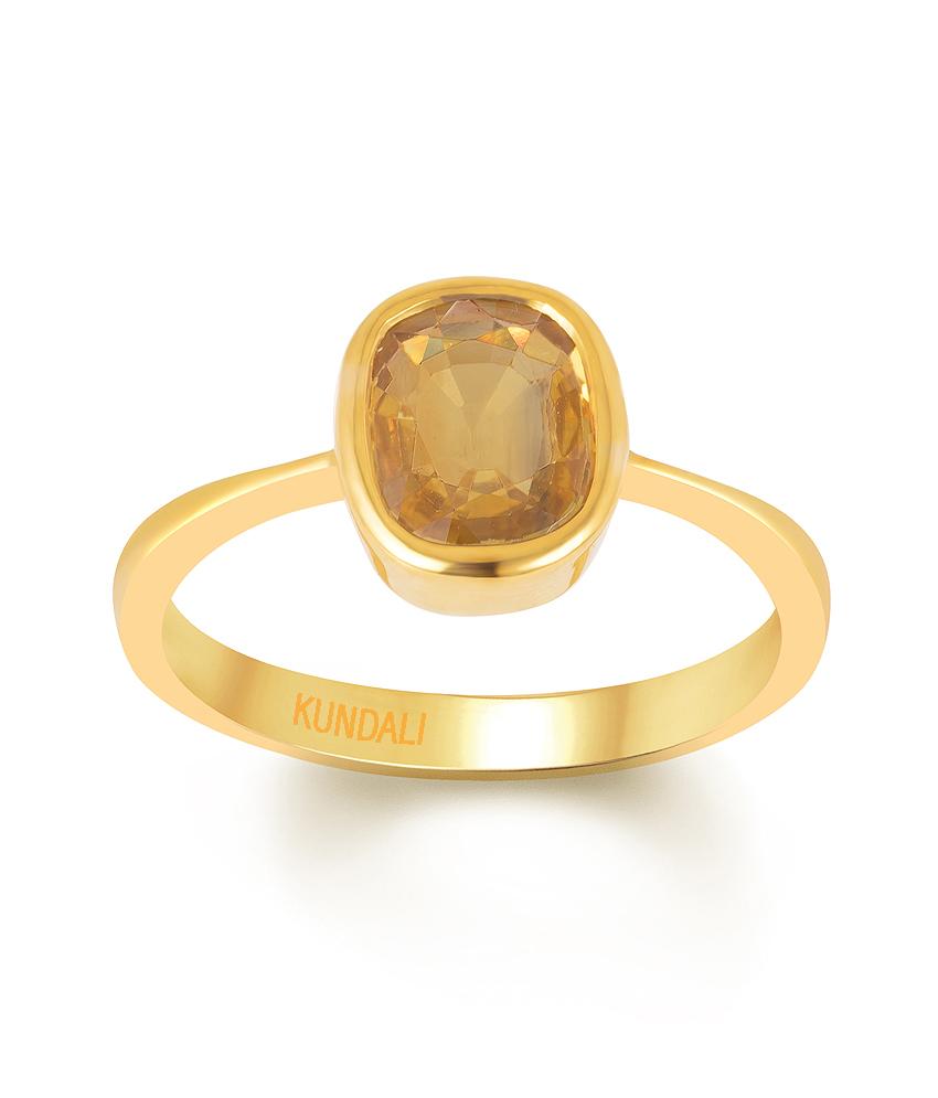 Elysa Yellow sapphire (Pukhraj) gold ring 2