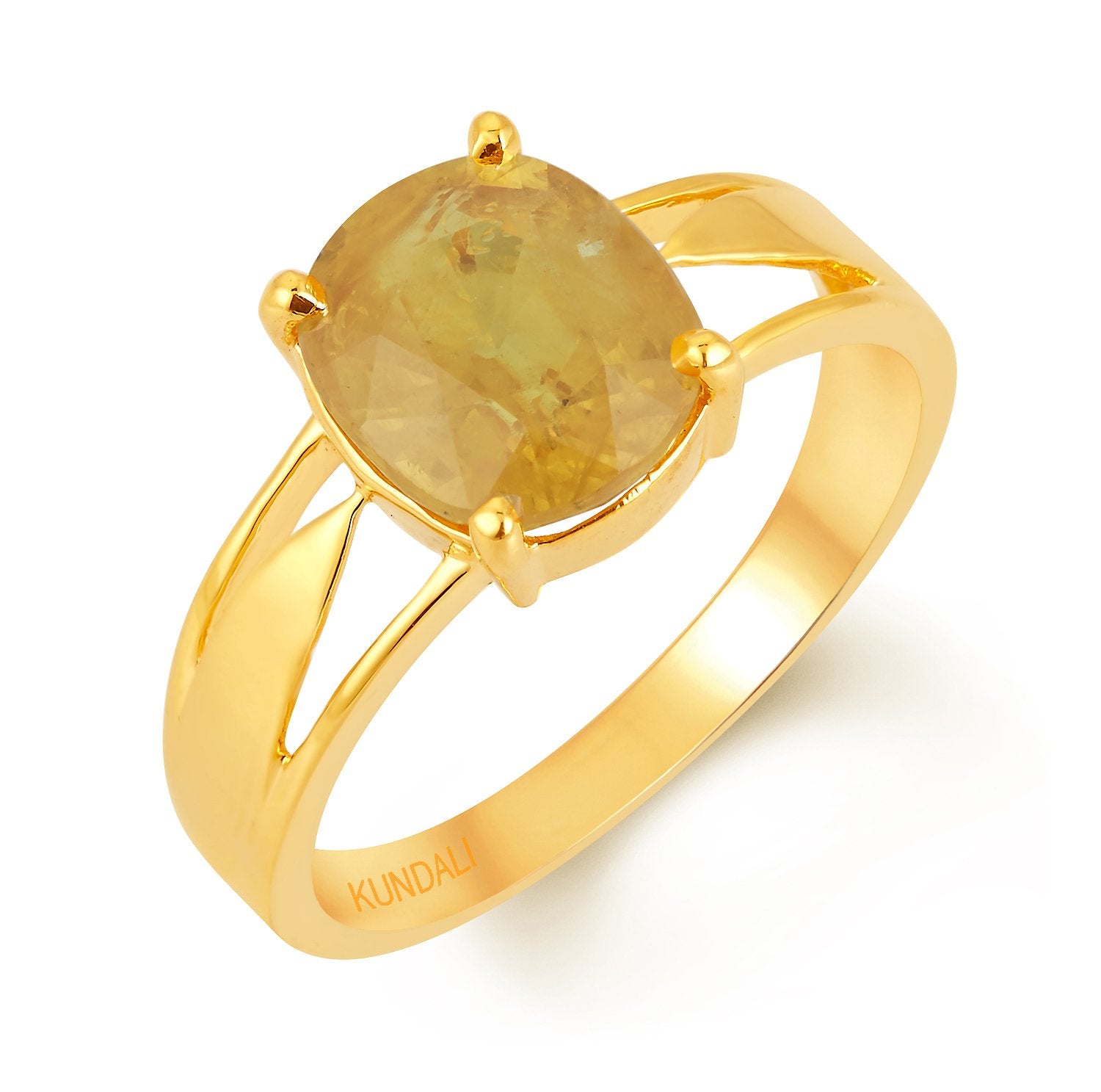 YELLOW STONE RING 9.25 Ratti 9.00 CARAT Yellow Sapphire Stone RING GOLD  Plated Adjustable Ring Original and Certified Natural Pukhraj Unheated and  Untreated Gemstone Free Size Anguthi YELLOW RING for Men and Women