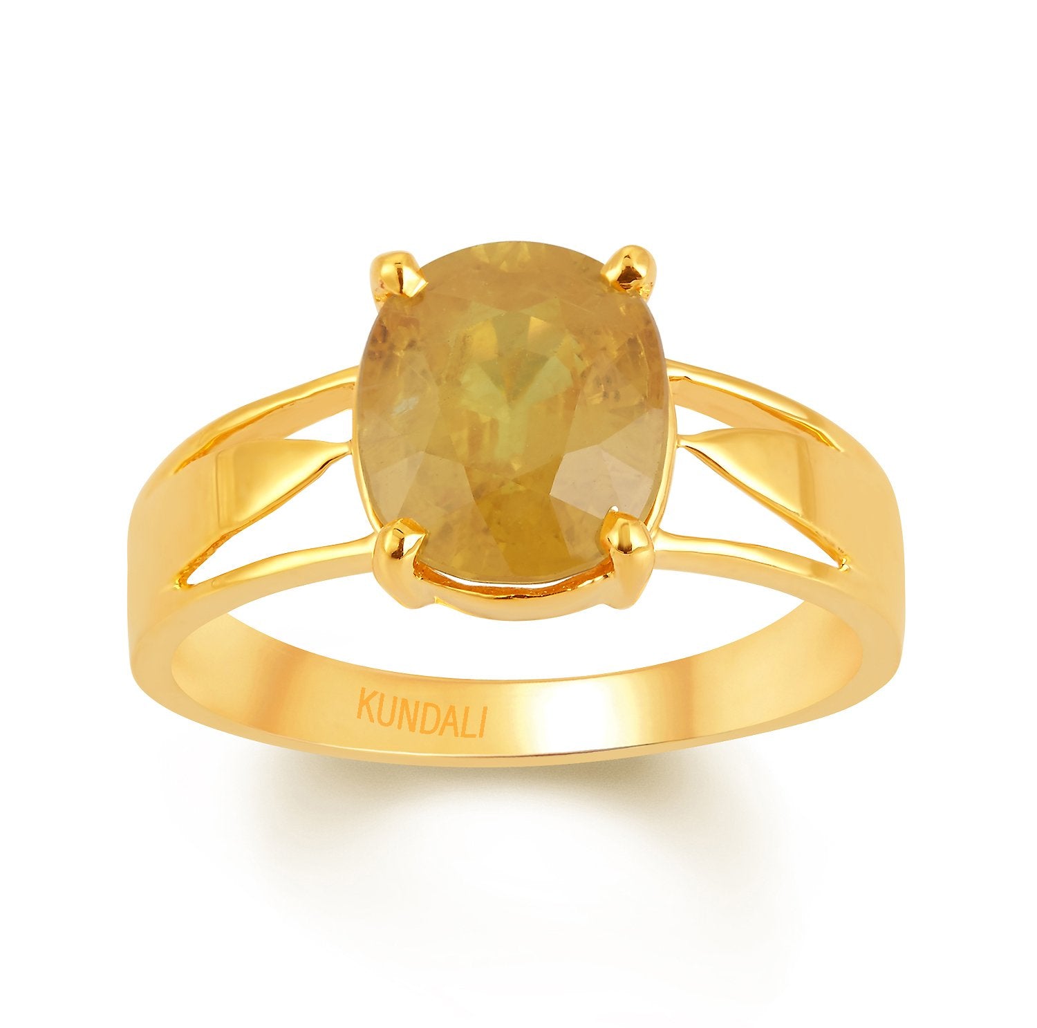 Artisan Yellow sapphire (Pukhraj) gold ring 2