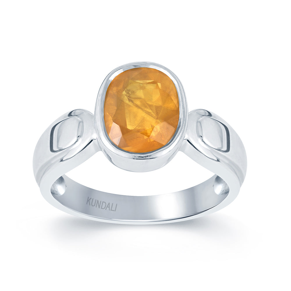 Timeless Yellow sapphire (Pukhraj) silver ring 2