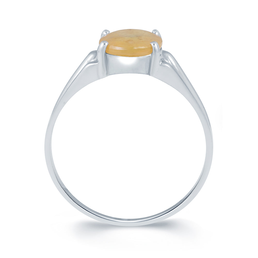 Roman Yellow sapphire (Pukhraj) silver ring 3