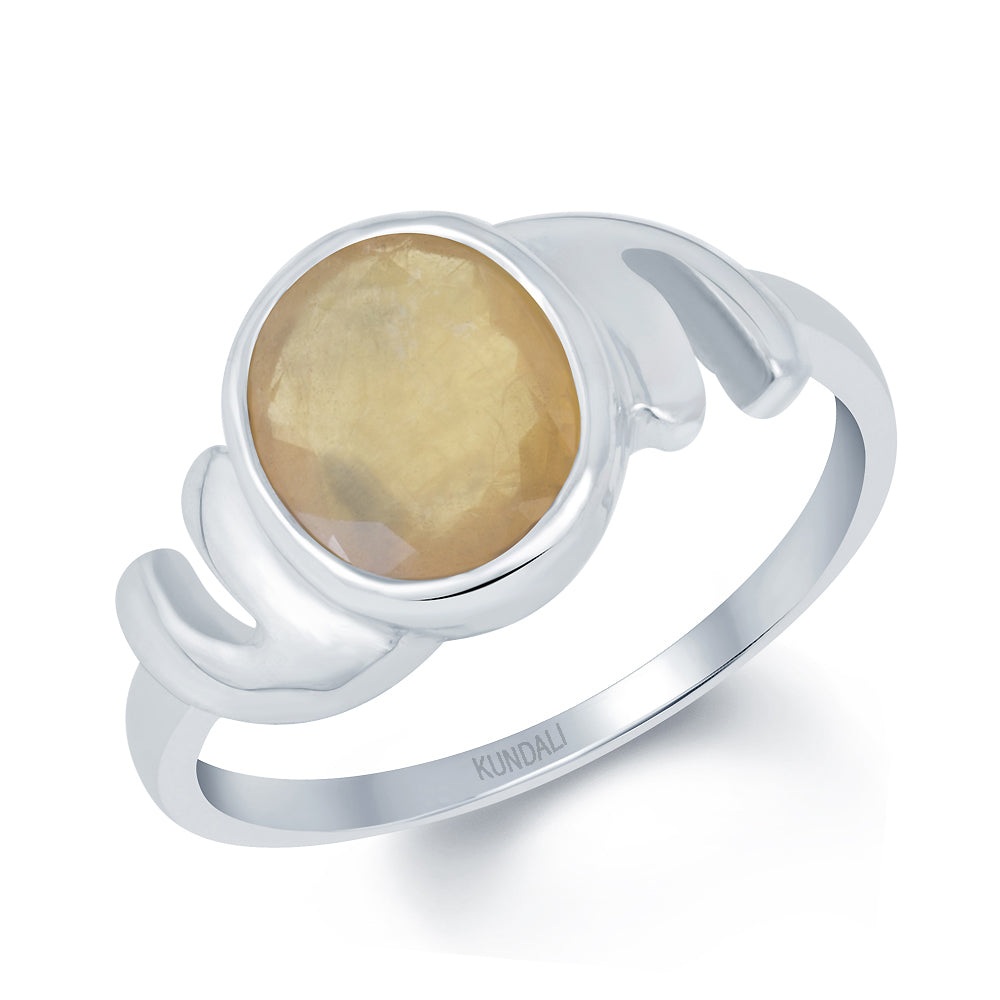 Promise Yellow sapphire (Pukhraj) silver ring 1