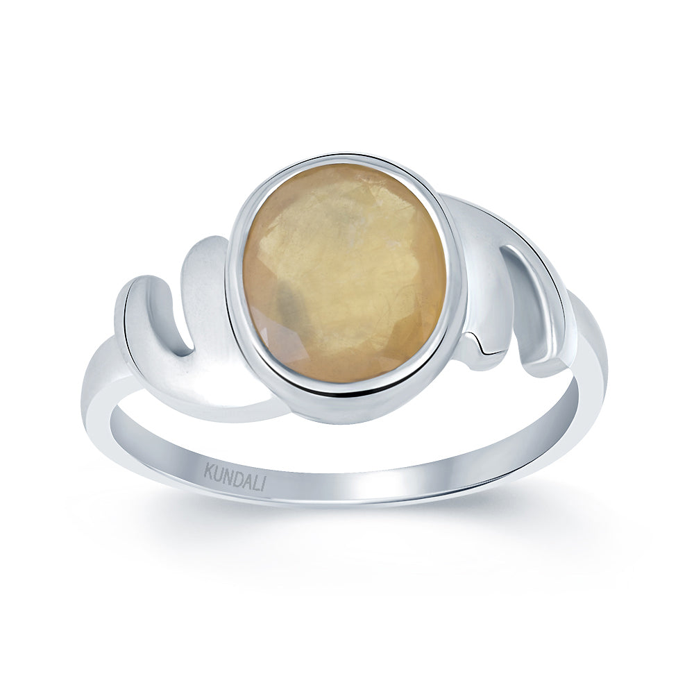 Promise Yellow sapphire (Pukhraj) silver ring 2