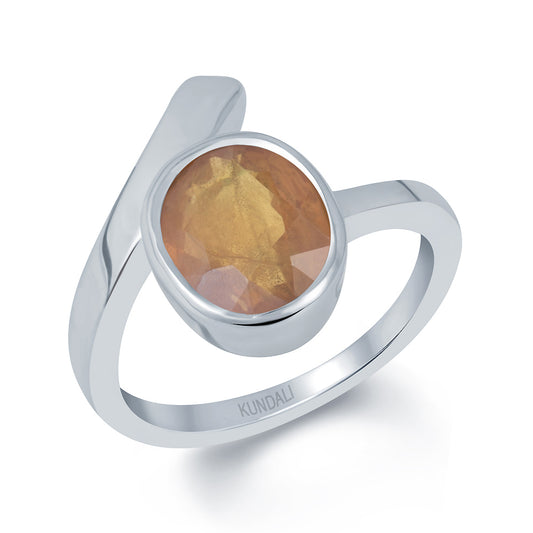 Soul Yellow sapphire (Pukhraj) silver ring 1