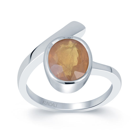 Soul Yellow sapphire (Pukhraj) silver ring 2