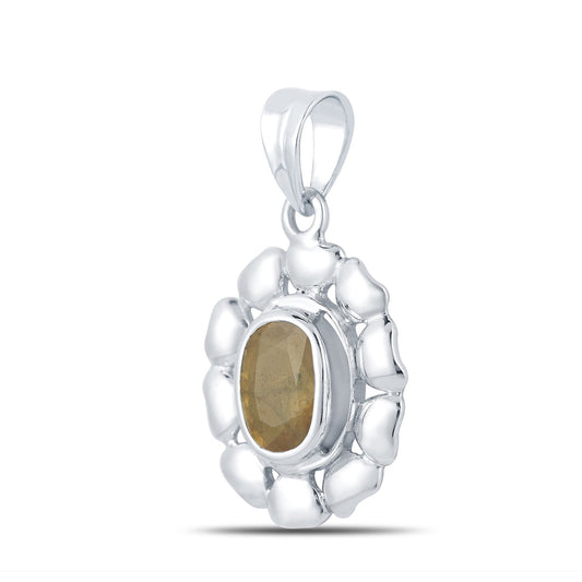 Bloom Yellow Sapphire (Pukhraj) silver pendant 2
