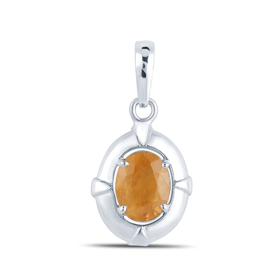 Passion Yellow Sapphire (Pukhraj) silver pendant 1
